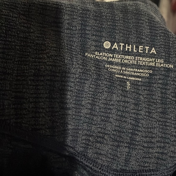 Athleta Navy Textured Straight Leg Athletic Pants. Hidden inside waist pocket. S - Picture 13 of 13